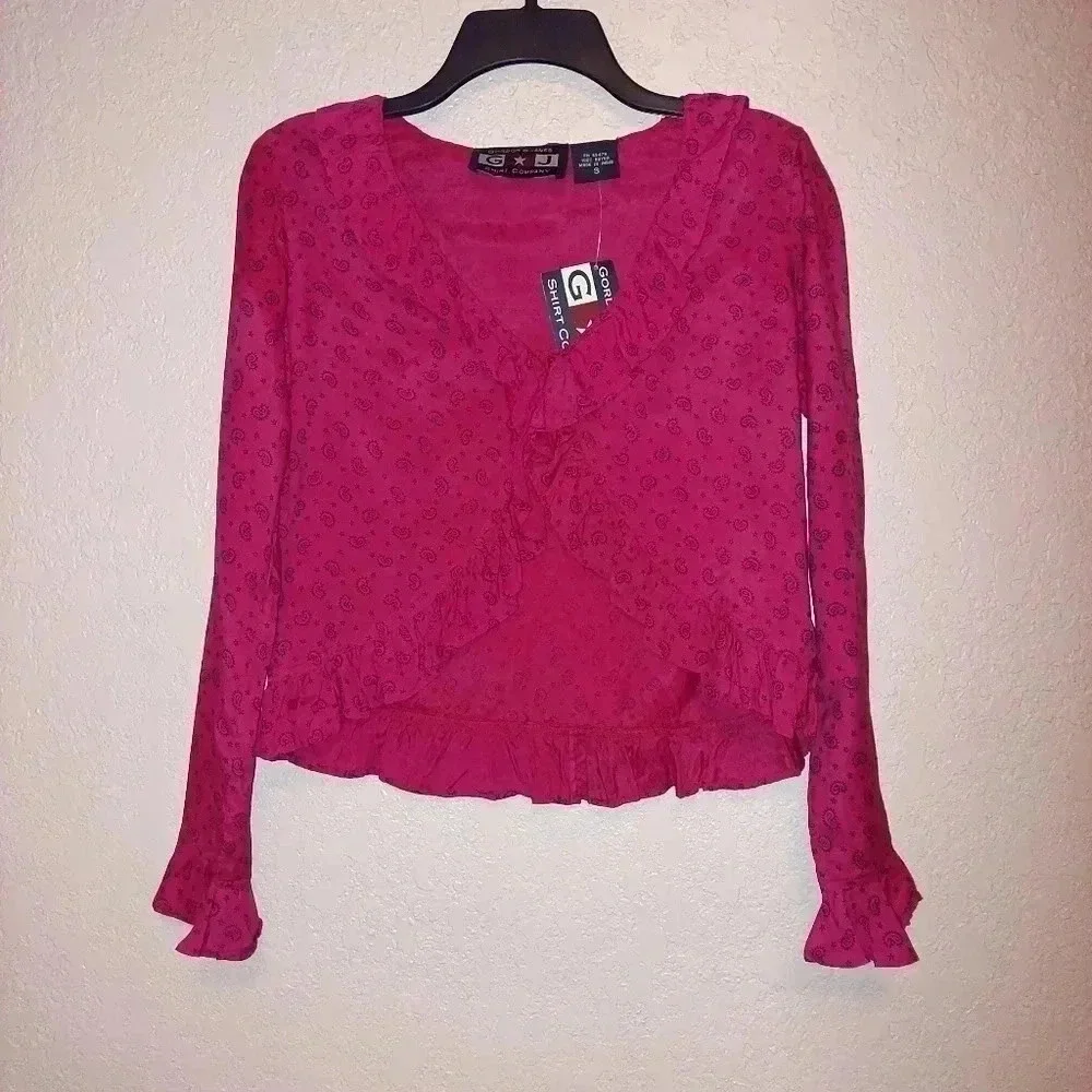 NWT Gordon James Womens paisley print crop Ruffle Cardigan & Dress Size Small - Picture 8 of 12